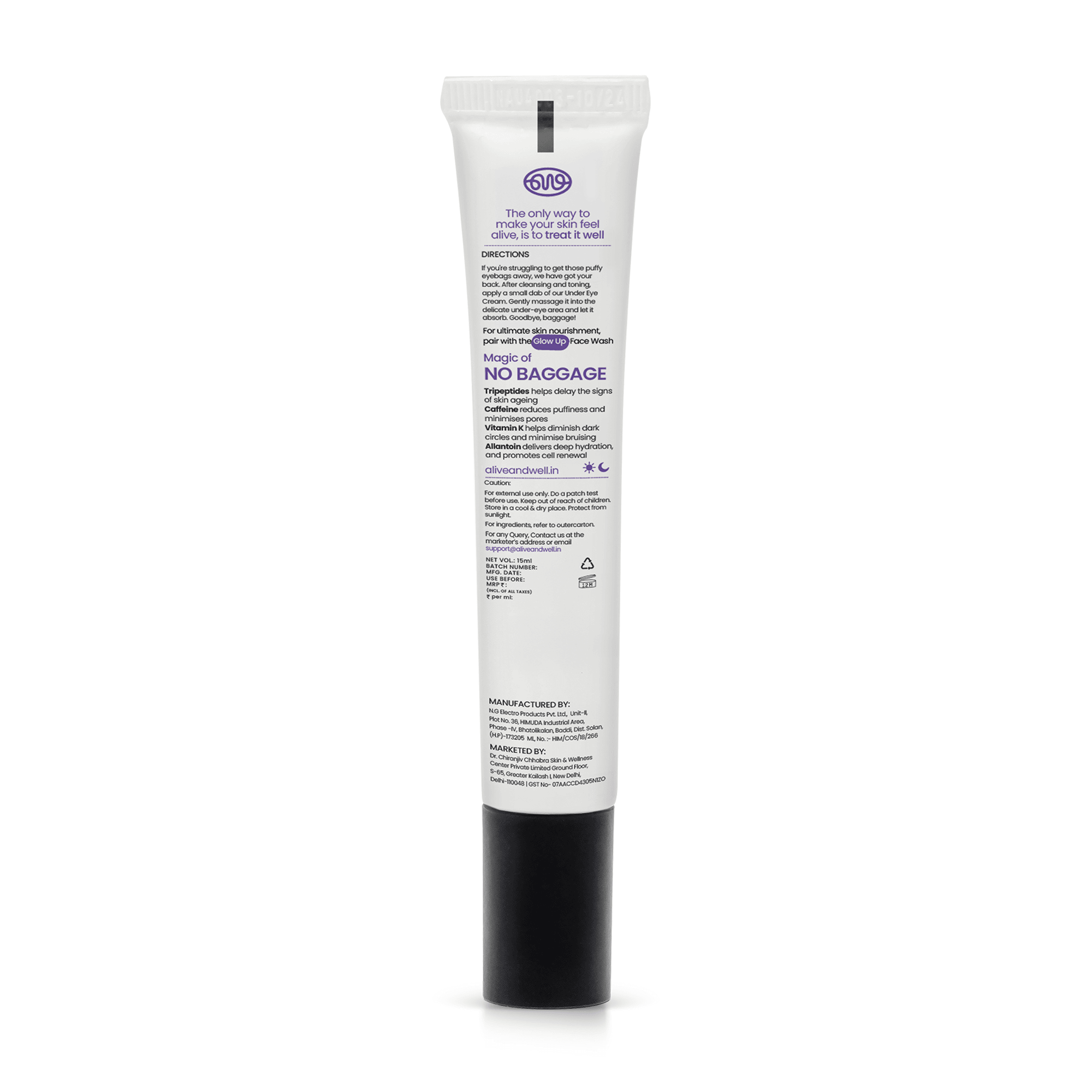 No Baggage Under Eye Cream Gel (15 ml) Alive & Well